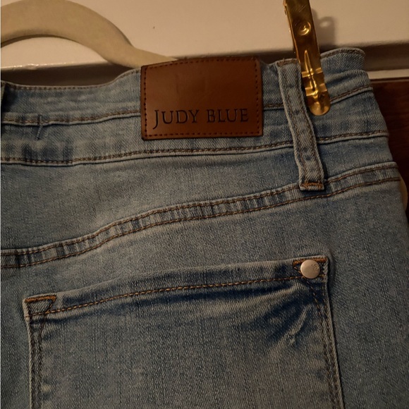 Judy Blue High Waist Double Button Waistband Cropped Wide Leg Jeans Size 15/32 - Picture 12 of 13